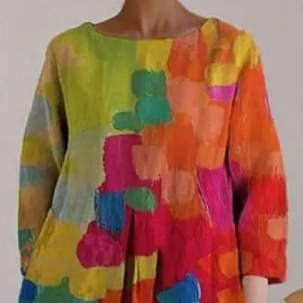 Vibrant Printed Midi Dress