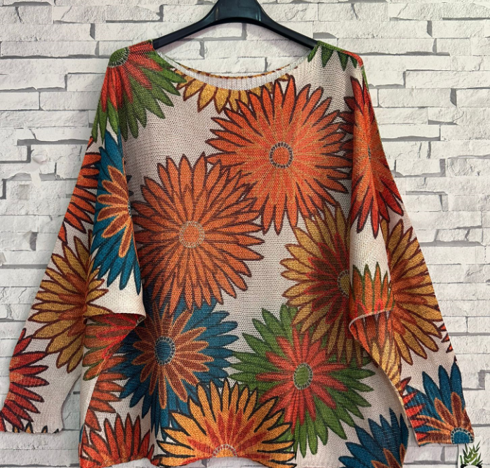 Autumn Bloom Printed Sweater