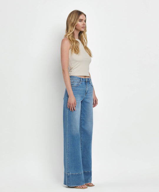 Olivia Wide Leg Raw Hem Jean