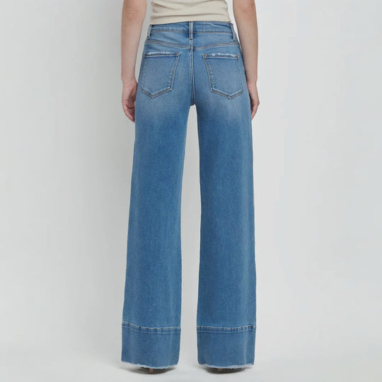 Olivia Wide Leg Raw Hem Jean