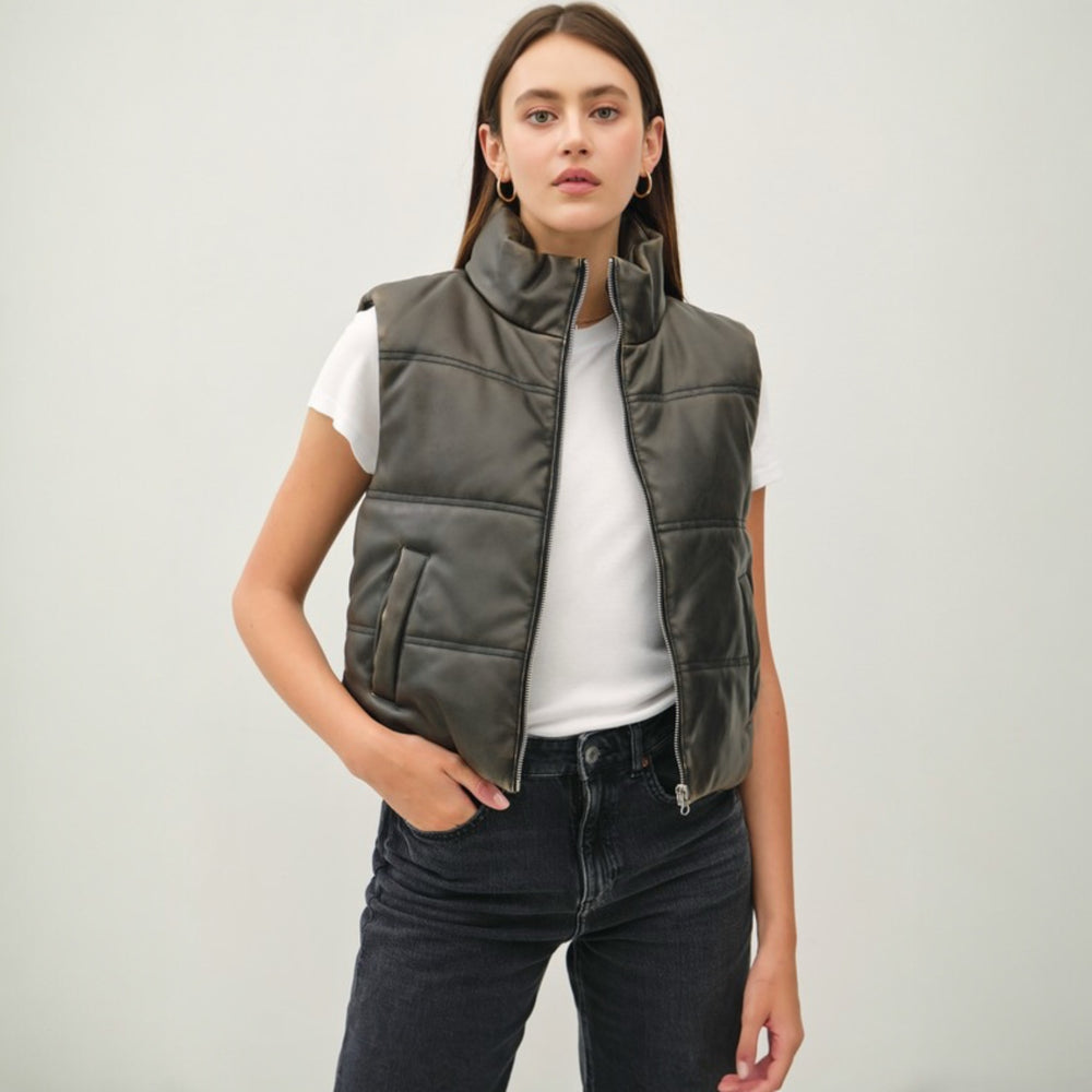 The Sofie Faux Leather Vest