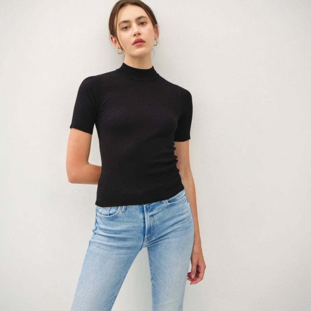 Lisa Mock Neck Sweater Tee