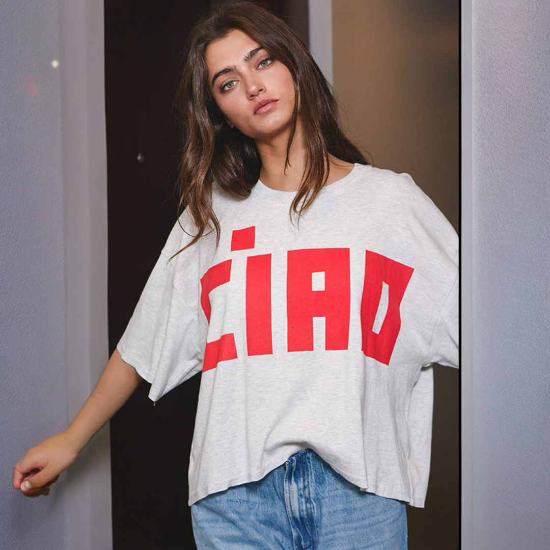 The 'CIAO' Jersey Crop Top